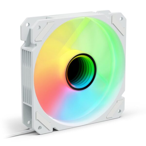 SHARKOON VENTOLA SHARK MIRROR PWM RGB REVERSE 120x120x25MM WHITE