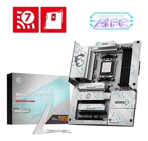 MSI MB B850 GAMING PLUS WIFI PZ,B850,AM5,4DDR5,4PCI-Ex16,3M.2,4SATA3,3USB10G,6USB5G,8USB2