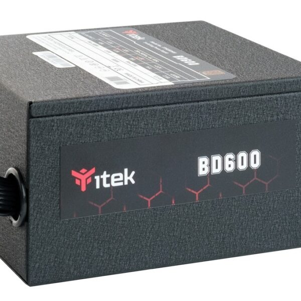 ITEK ALIMENTATORE BD600 - 600W, 80PLUS BRONZE, PFC ATTIVO, VENTOLA HDB 12CM, DC TO DC, SEMI MODULARE