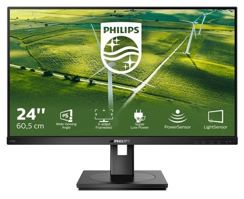 PHILIPS MONITOR 23,8 LED IPS 16:9 FHD 4MS 250 CDM, VGA/DVI/DP/HDMI, GREEN LINE, PIVOT, MULTIMEDIALE