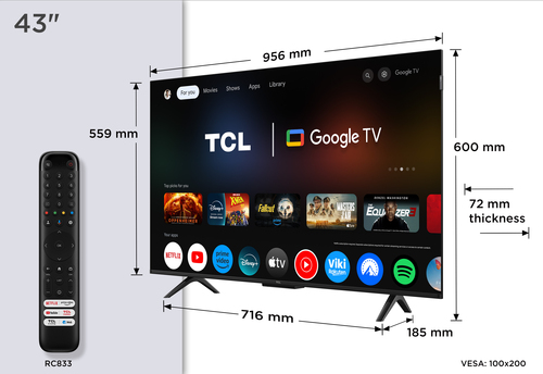 TCL SMART TV QLED 43