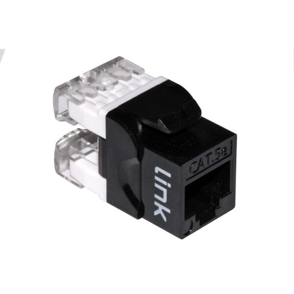 Keyston rj45 utp cat.5e 180° colore nero link lk5eub
