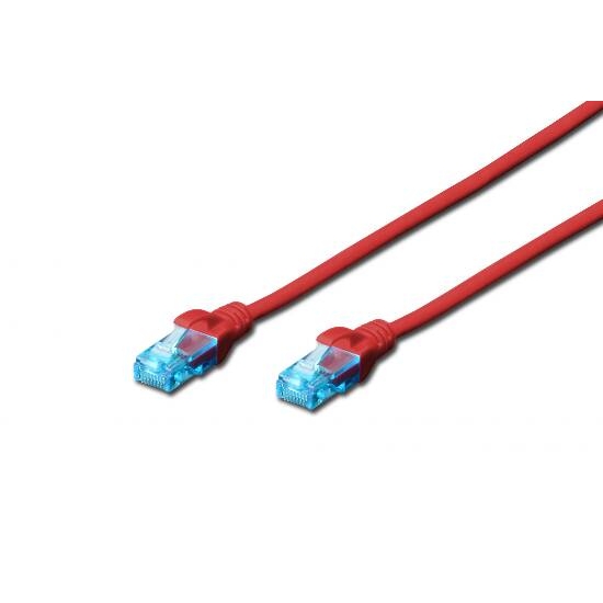 Cavo rete cat.5 0,25mt rame rosso