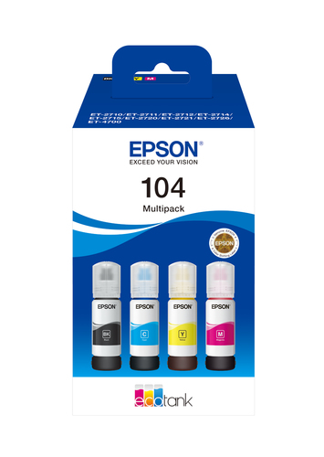 EPSON CART INK 104 ECOTANK 4-COLOUR MULTIPACK