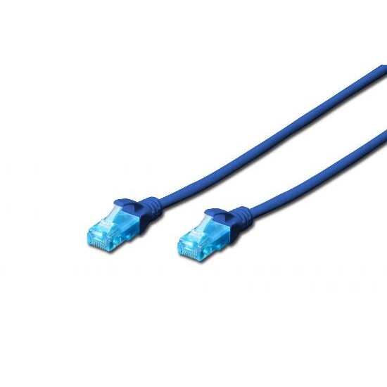 Cavo rete cat.5 0,25mt rame blu