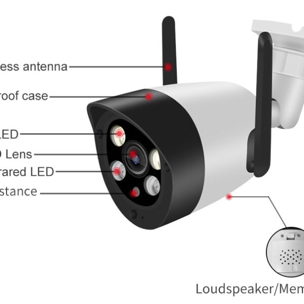 Telecamera ip tecno tc-3020wf bullet 2mpx 3.6mm wifi ir color