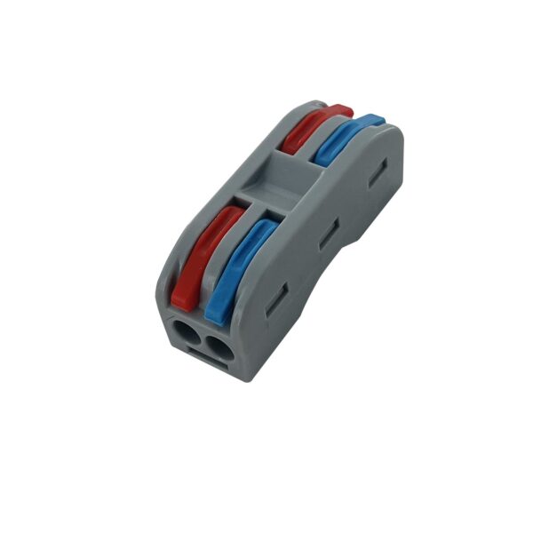 Connettore a leva per cavi elettrici 2 fori per lato conf. 30pz