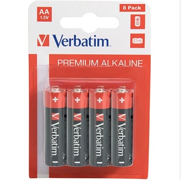 Batteria stilo aa alcalina blister 8 pz verbatim