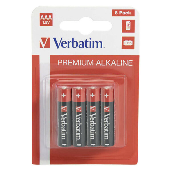 Batteria mini stilo aaa alcalina blister 8 pz verbatim