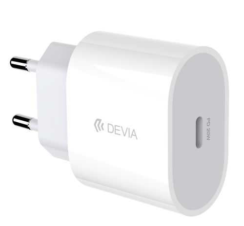 Caricatore ac/usb type-c devia 1 uscita 3a 20w pd rapido bianco