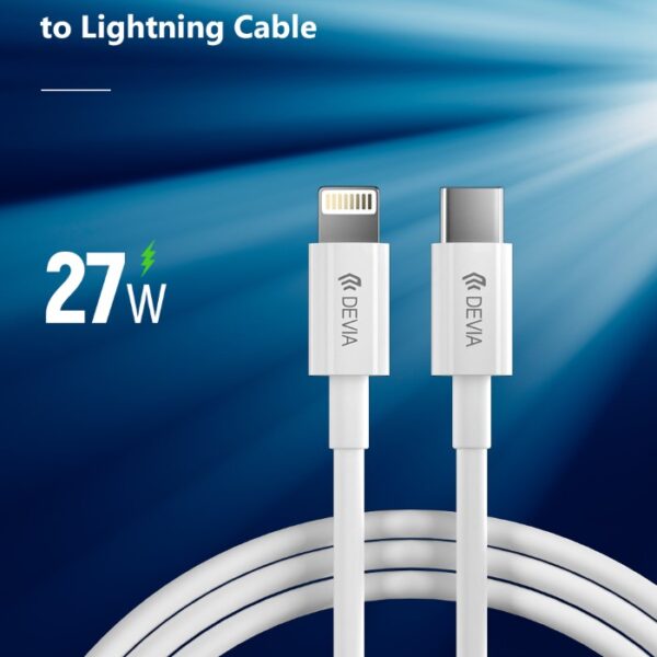 Cavo usb type-c a lightning 2mt 3a power delivery devia bianco