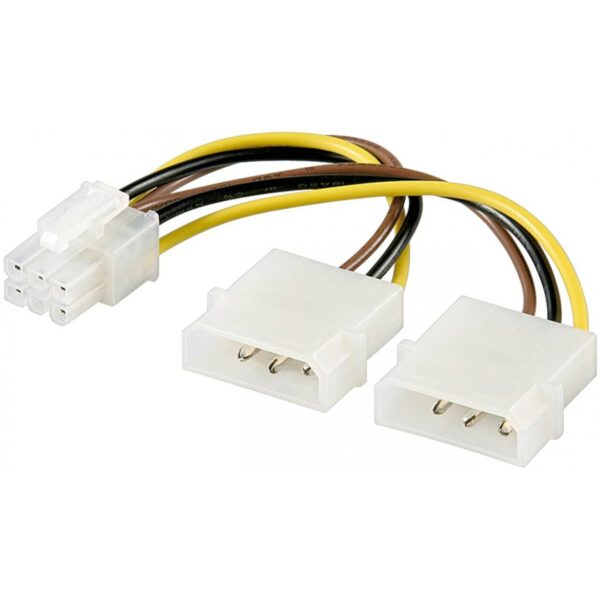 Cavo alimentazione interno 2*molex - 1*6pin x sk video