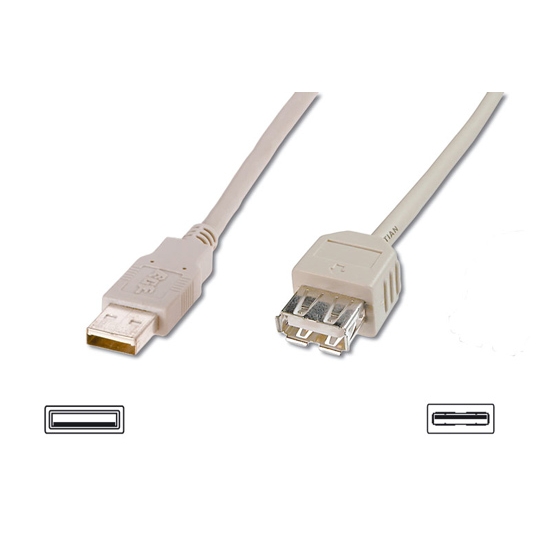 Cavo usb 2.0 prolunga a/a m/f 1,8mt grigio