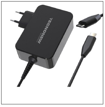 Alim. per nb/tablet/pc/macb da muro type-c 100w tecnonew tn-786c