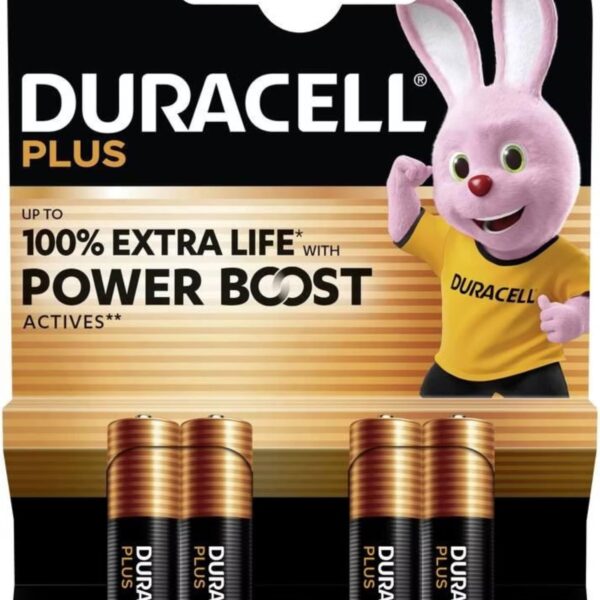 Batterie duracell plus power boost alcaline mini stilo aaa c.4pz