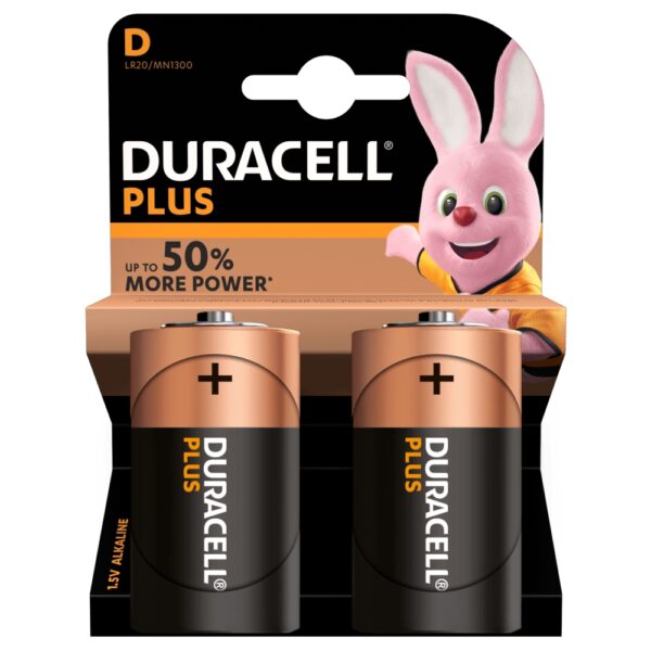 Batterie duracell plus alcaline torcia d lr20 conf. 2pz