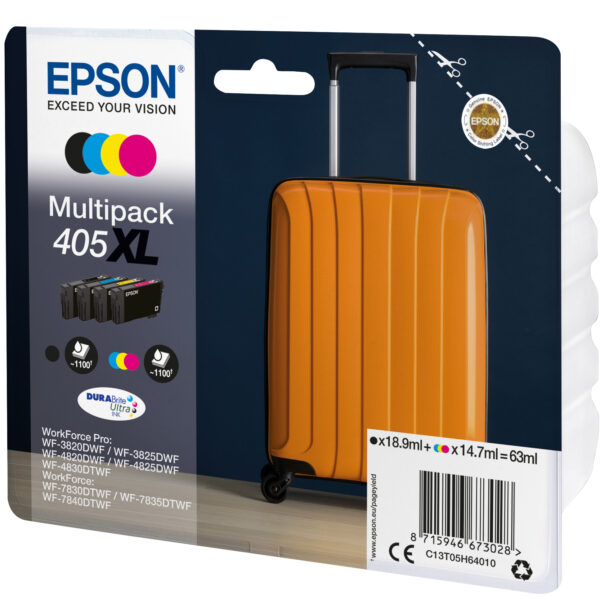 EPSON CARTUCCIA VALIGIA 405 MULTICOLOR (NERO+COLORE) INKJET ALTA CAPACITA C13T05H64010 NO BLISTER