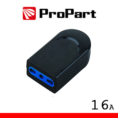 Presa italiana 10/16a 2p+t nera propart