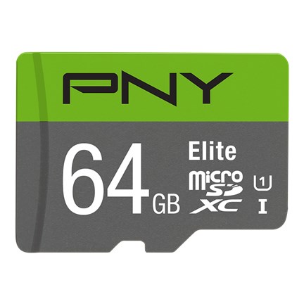 Micro sd 64gb pny elite classe 10 uhs-i con adatt.