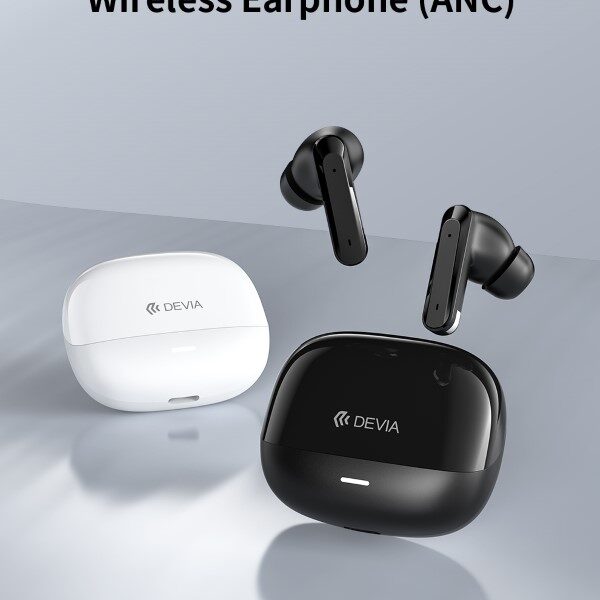 Auricolari bluetooth devia con traduttore simultaneo +anc white