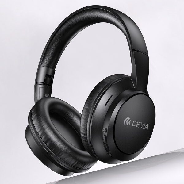 Cuffie bluetooth 5.4 devia lite1 audio aac ric typec con mic. bk