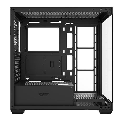 DARKFLASH DS900 PC CASE, ATX/MICRO-ATX/MINI-ITX MOTHERBOARD SUPPORT, NO FANS, TEMPERED-GLASS FRONT