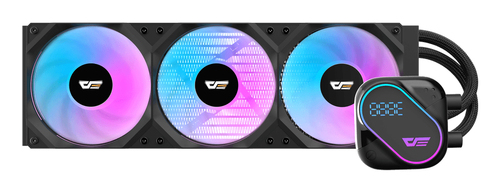 DARKFLASH DE240 AIO LIQUID CPU COOLER, 240MM RADIATOR, 2X120MM ARGB FANS, 2500 RPM PUMP